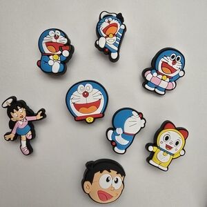 NEW Doraemon Cartoon Cat Jibbitz Bundle 8 Shoe Charms for Crocs